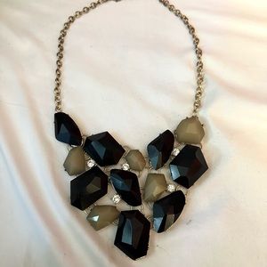 Black and Brown Stone Statement Piece Necklace